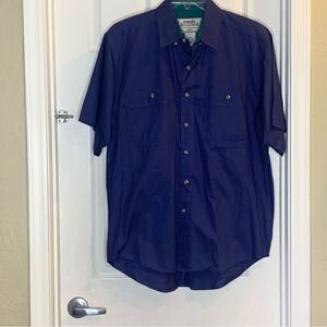 Wrangler Rugged Wear Button Down Shirt Size Large Blue